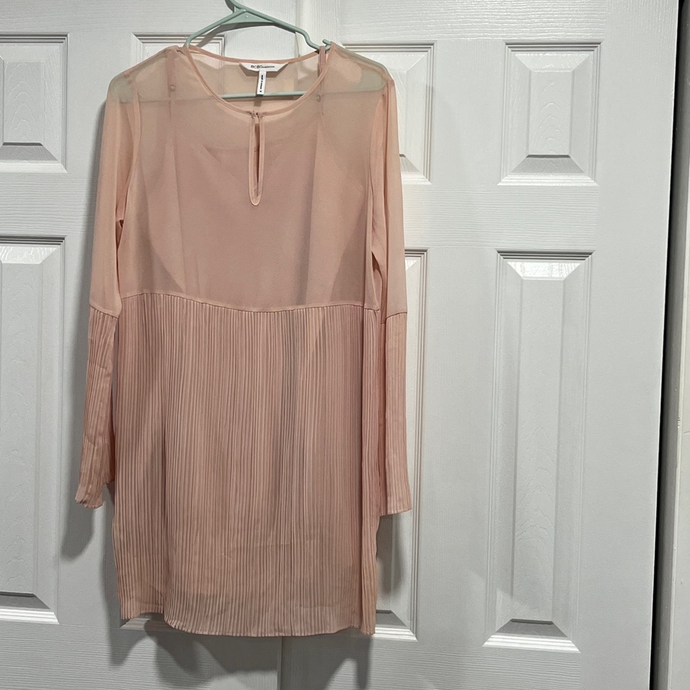 BCBGeneration Pleated Shirt Dress - Rose Smoke - Size M
